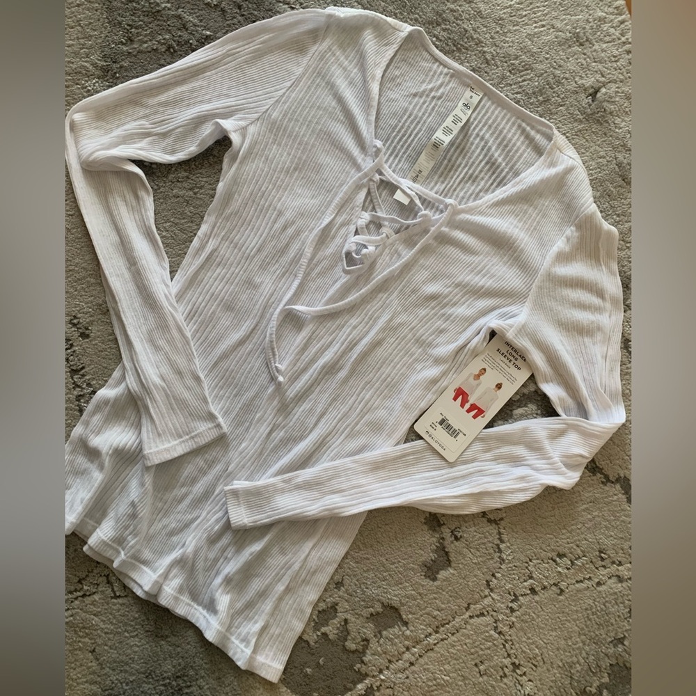 Alo yoga interlace long sleeve top white S